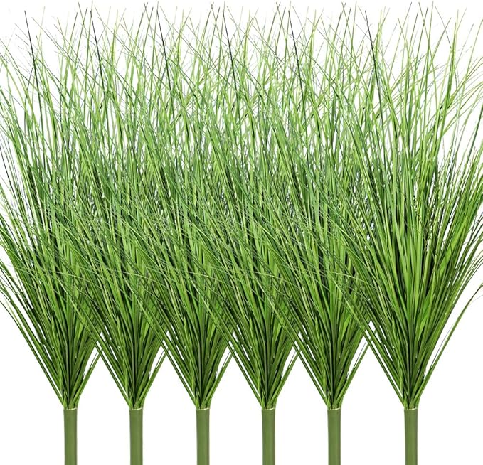 Melorca&Guilla Artificial Plants 6PCS 25.5“ Fake Tall Onion Grass,Faux Grass Plant,Artificial Grass Greenery Shrubs Bushes for Garden Porch Window Box Shop Office Home Décor-Ruum Studio Home