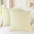 CaliTime Throw Pillow Covers Decorative 26 X 26 Inches Pack of 2 Cozy Chenille Cushion Cases for Couch Sofa Bed Living Room Home Beige-Ruum Studio Home