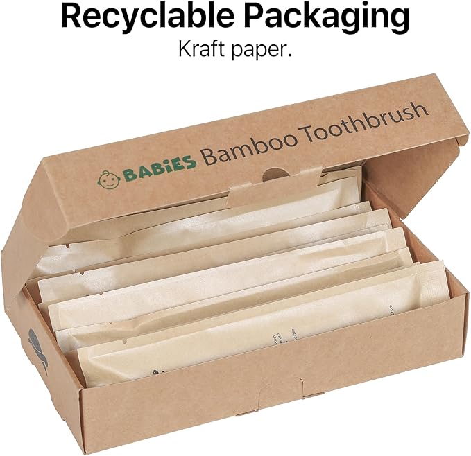Sea Turtle Plant-Based Bristles, Ultra-Soft Bamboo Toothbrushes, Individually Sealed for Babies (10 Pack)-Ruum Studio Home