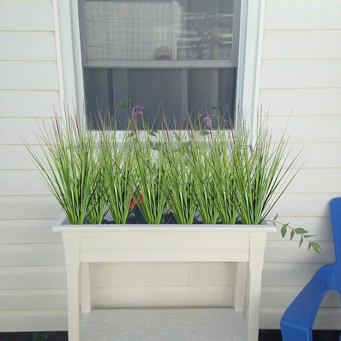 27" Artificial Plants Onion Grass Greenery Faux Fake Shrubs Plant Flowers Wheat Grass for House Home Indoor Outdoor Office Room Gardening Indoor Décor 6 Pack-Ruum Studio Home