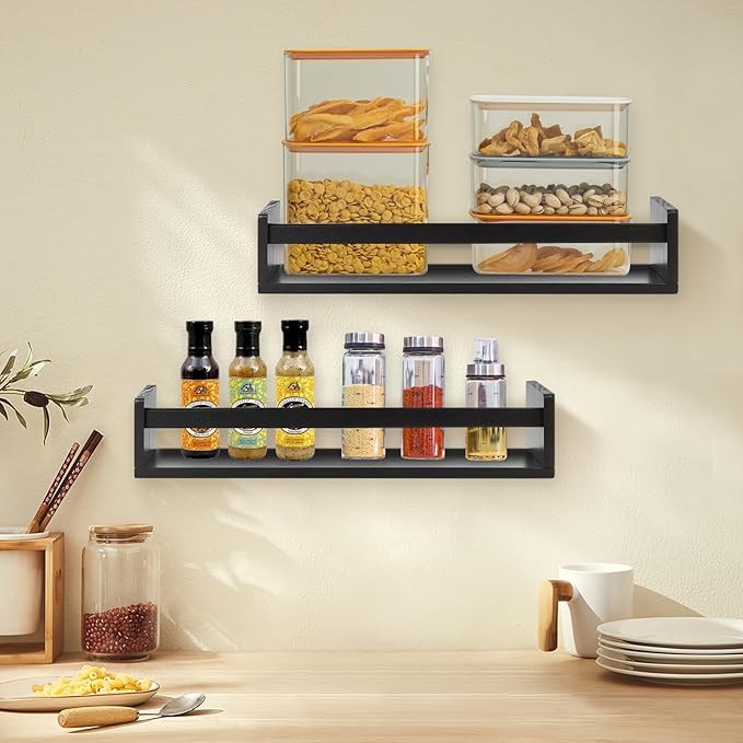 Gneric Floating Shelves for Wall, Black Nursery Book Shelves, 23.6 inch Kids Bookshelf, Wall Shelves for Living Room Bedroom Decor,Kitchen Spice Rack,Bathroom Storage Rack-Ruum Studio Home
