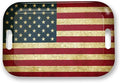 Serving Trays with Handles, 14.5 x 9.8 inch Rectangular Plastic Tray for Restaurant, Kitchen, Vintage United States of America Flag-Ruum Studio Home