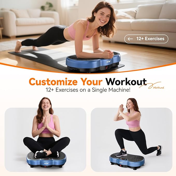 Vibration Plate Exercise Machine - 300 lbs Weight Capacity, 120 Speed Levels, 9 Workout Modes for Home Fitness, Muscle Toning & Weight Loss-Ruum Studio Home