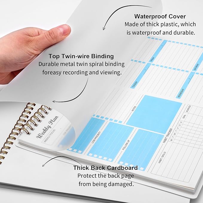 Weekly Planner Notepad Undated Weekly Schedule Planner To Do List Notebook Goals Planning Pad Habit Tracker Journal for Man & Women,52 Weeks (8.5x11")-Ruum Studio Home