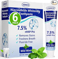 7.5% Nano Hydroxyapatite Toothpaste,6 Pack Fresh Breath Toothpaste for Remineralizing Enamel & Sensitive Relief,Whitening,Antiplaque,Natural Peppermint,Fluoride-Free-Ruum Studio Home