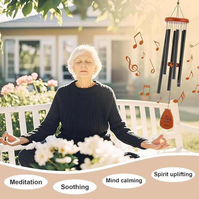 Retirement Gift for Woman Men Coworker Teacher Nurses Friends Mom Dad Grandma Grandpa Retirees, Coworkers Farewell Going Away Gift, 32" Wind Chimes Retirement Decorations-Ruum Studio Home
