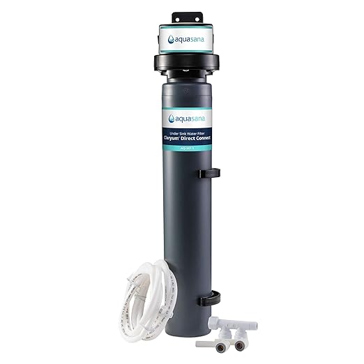 Aquasana Water Filter for Sink Faucet | Reduces 99% of 78 Contaminants Including Chlorine & Lead from Tap Water | Under Sink Filtration | Claryum Direct Connect | AQ-MF-1-Ruum Studio Home