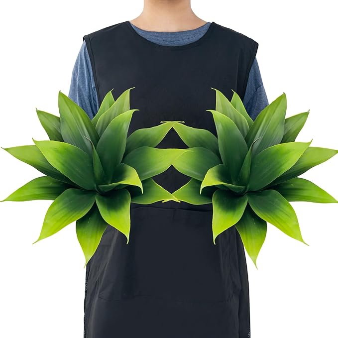 Fake Plants Artificial Agave Plants,Large UV Resistant Fake Agave Planters for Indoor and Outdoor Decorating Tropical Plant Succulents Greenery Indoor Decor((2Pack Light Green) 13.8"-Ruum Studio Home