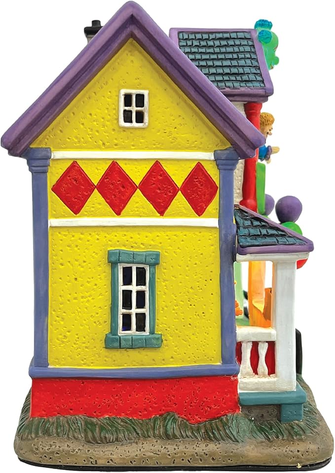 Clown Halloween Village | Spooky Town Collection Accessories Figurines on House | Porcelain with Multi-Color LED | 8.86 Inch-Ruum Studio Home