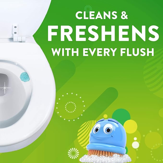 Scrubbing Bubbles Fresh Gel Toilet Bowl Cleaning Stamps, Helps Keep Toilet Clean and Helps Prevent Limescale & Rings, Rainshower Scent, 1 Dispenser with 24 Fresh Gel Stamps-Ruum Studio Home