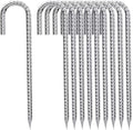 Rebar-Stakes-12-Inch, Ground Stakes Heavy Duty J-Hook Galvanized Anti-Rust Heavy Duty Ground Anchors for Garden Dog Fence Chicken Coop Christmas Decorations Deer Fence 12pcs-Ruum Studio Home