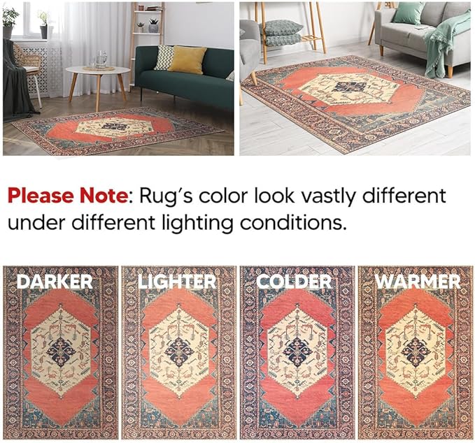 Keen Home Design 2x10 Rug - Machine Washable Runner with Non-Slip Backing, Ideal for Hallway, Entryway, Kitchen, Laundry Room - Vintage, Easy Clean, Durable, Low Pile Rug - (2'6" x 10')-Ruum Studio Home