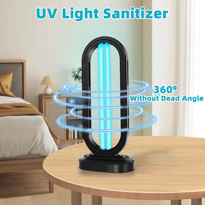 UV Light Sanitizer,UVC Home Disinfection Device 4-Speed Timing and Remote Control,UVO Light for Dust Mites,UV Lamp for Whole Room-Ruum Studio Home