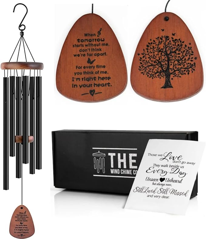 The Wind Chime CO Memorial Wind Chimes, Sympathy Wind Chimes Gift for The Loss of A Loved one, Home Decor Outdoor Garden, Soothing Melodic Tones with Mute Option.-Ruum Studio Home