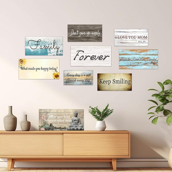 CHAOSETKEN Custom Text Sign Wall Art Personalized Family Quote Wall Decor Family Sign Canvas Prints Customized Wood Text Quote Pictures Rustic Farmhouse Decor Framed (32L x 16W)-Ruum Studio Home