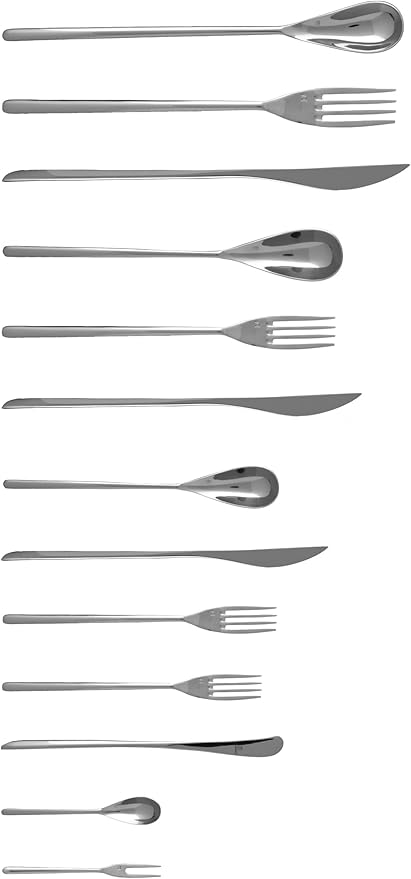 FORTESSA Dragonfly 18/10 Stainless Steel Flatware, 20 Piece Place Setting With Table Knives, Forks and Spoons (Service For 4), Dishwasher Safe, Polished-Ruum Studio Home