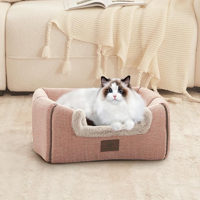 Cat Bed for Indoor Cats - Cat Cave Cat House Cats Tent with Removable Washable Cushioned Pillow, Soft and Self Kitten beds-Ruum Studio Home