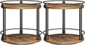Spice Rack, Set of 2 Lazy Susan Organizer, 2-Tier Turntable Organizer, Rotating Spice Rack Organizer For Cabinet, Compact and Versatile, for Kitchen Countertop, Rustic Brown SR22L2BR-Ruum Studio Home