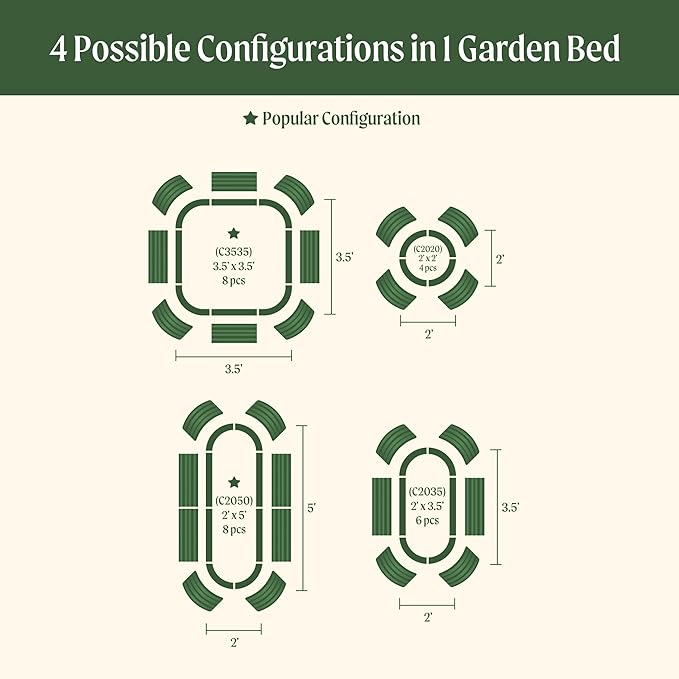 Vego garden 32" Extra Tall Raised Garden Bed Kits,4 in 1 Modular Raised Planter Box for Vegetables Flowers Fruits Oval Metal Raised Garden-Olive Green-Ruum Studio Home