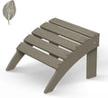 GREENVINES Adirondack-Ottoman | Wood Grain | HDPE Plastic | Outdoor Footrest | All Weather | Foot Rest | Foot Stool | Desert Brown | for Adirondack Chair-Ruum Studio Home