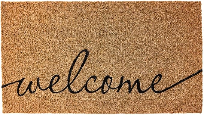 KANKUN Coco Coir Door Mat with Heavy Duty Backing, Welcome Doormat (17" x 30"), Doormat Entrance (Welcome1)-Ruum Studio Home