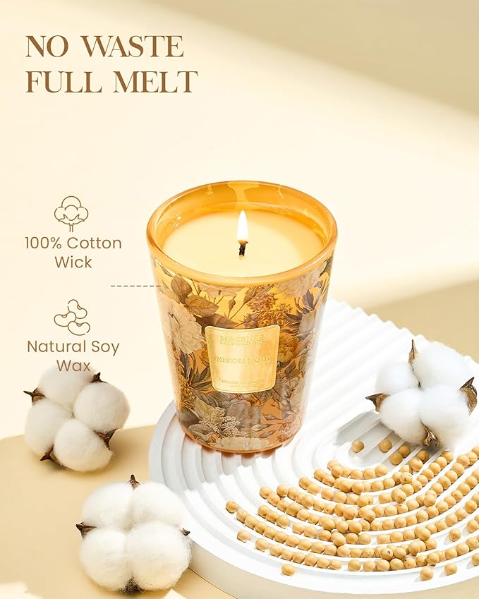M&SENSE Neroli Noir Scented Candle, Natural Soy Candles Non Toxic 14.1oz 60H Slow Burning, Stress Relief Calm Home Fragrance Housewarming Gifts-Ruum Studio Home