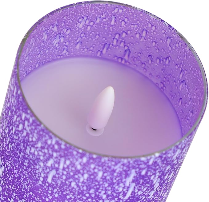 Purple Flameless Candles with Remote and Timer, Flickering Real Wax Battery Operated Candles, Set of 3 LED Pillar Candles for Halloween Christmas Wedding Home Decor-Ruum Studio Home