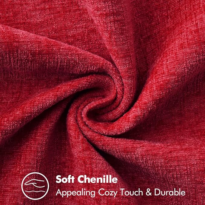 MIULEE Pack of 2 Christmas Pillow Covers 12x20 Inch Red Farmhouse Decorative Throw Pillow Covers with Stitched Edge Soft Chenille Solid Dyed Couch Pillow Covers for Sofa Bed Living Room-Ruum Studio Home