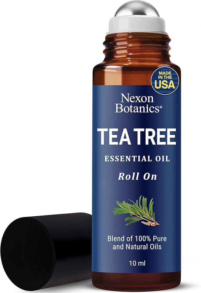Tea Tree Oil Roll-On 10 ml - 100% Pure, Natural Essential Oil for Aromatherapy, Skin, Face & Body - Pre-Diluted for Travel - Nexon Botanics-Ruum Studio Home