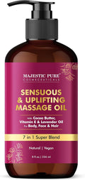 MAJESTIC PURE Cocoa Massage Oil for Massage Therapy - Refreshing, and Relaxing - Natural Oils with Cocoa Butter, Vitamin E & Lavender Oil - for All Skin Types - Men and Women - 8 fl oz-Ruum Studio Home
