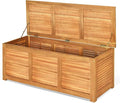 Tangkula 46 Gallon Acacia Wood Deck Box, Garden Backyard Storage Bench, Outdoor Storage Container for Patio Furniture Cushions and Gardening Tools (Natural)-Ruum Studio Home