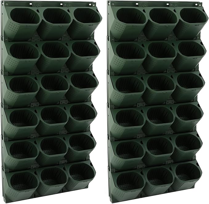 Self Watering Wall Planter | 36 Pots Vertical Garden Planter for Indoor Plants | Wall-Mounted Stackable wall planter | Hanging Plant Flower Pot Holder | 10.56 Fl Oz Each Individual Pot | Army Green-Ruum Studio Home