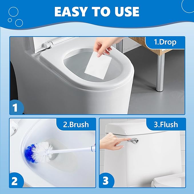 Toilet Bowl Cleaner Sheets, Natural Toilet Bowl Cleaner Strips, Eco-Friendly, Removes Stains & Odors, Non Toxic, Plastic Free, Septic Safe, Ideal Toilet Bowl Cleaner, 120 Uses-Ruum Studio Home