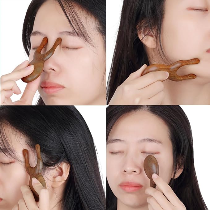 Wood Gua Sha Massage Tools Set,Scraping Scalp Massage Comb, Wooden Gua Sha Scraping Tools,3 Pieces.-Ruum Studio Home