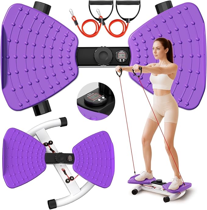 Waist Twisting Machine Fitness Tool, Ab Twister Board with the Smart LED Digital Monitor, 300LBS Capacity & 20dB Ultra-Quiet, Anti-Slip Home Gym Workout Equipment for Women Belly Fat-Ruum Studio Home
