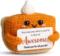 Crochet Pumpkin Pie – Fall Decor Handmade Knitted Mini Thank You Gift, Cute Appreciation Gift for Women, Daughter, Grandma Teacher, Coworker, Employee, Volunteer, Thanksgiving Desk Decor-Ruum Studio Home