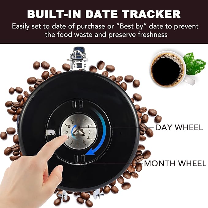ShanSon Coffee Canister Airtight Coffee Container Stainless Steel Coffee Bean Storage Container with CO2 Release Valve and Scoop Coffee Canister for Beans,Grounds,Sugar,Flour,Tea,Cereal,22OZ,Blue-Ruum Studio Home