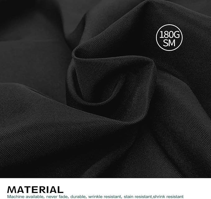 Surmente Black Tablecloth 90 x 132-inch Rectangular Polyester Table Cloth for Weddings, Banquets, or Restaurants-Ruum Studio Home