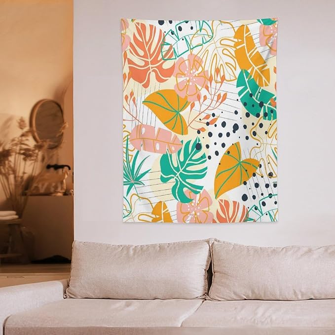 ICMOLYYENLO Tropical Palm Leaves Wall Tapestry, Wall Art for Room Decoration Beautiful Wall Hanging for Bedroom Living Room Dormitory Apartment 50x60 Inch-Ruum Studio Home