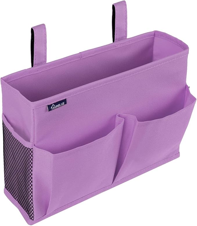 Surblue Caddy Hanging Organizer Bedside Storage Bag for Bunk and Hospital Beds, Purple, Small-Ruum Studio Home