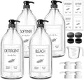 GMISUN Laundry Detergent Soap Dispenser, Liquid Laundry Detergent Dispenser, Container for Farmhouse Room Decor, Organizer for Liquid DetergentSoftenerBleach Storage Bottle(64 Oz Set of 4)-Ruum Studio Home