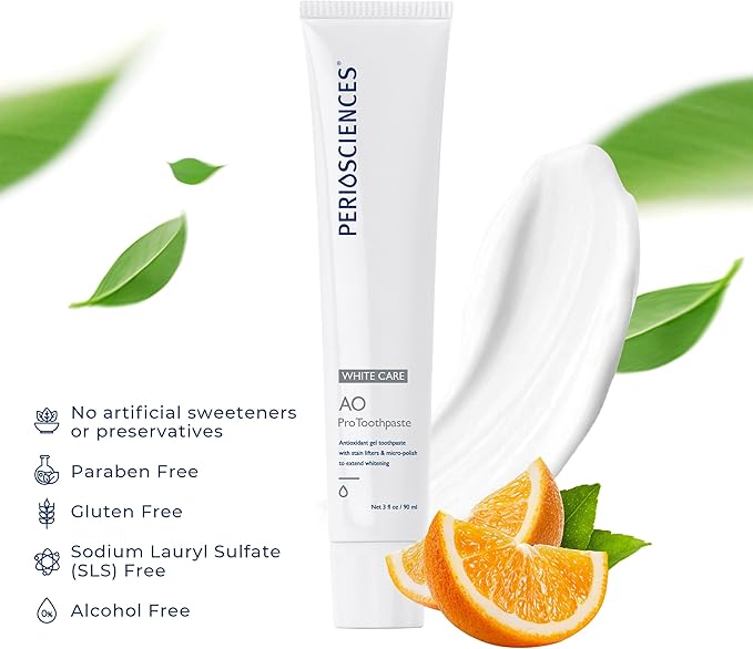 PerioSciences AO Pro Post Whitening Toothpaste with Nano Hydroxyapatite, Remineralizing, 3 fl oz / 90ml - Pack of 2-Ruum Studio Home