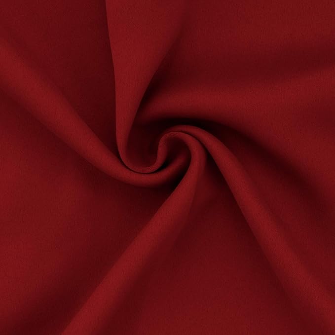 Easy-Going Blackout Curtains for Bedroom, Solid Thermal Insulated Grommet and Noise Reduction Window Drapes, Room Darkening Curtains for Living Room, 2 Panels (52x46 in,Christmas Red)-Ruum Studio Home