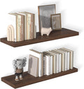 12 Inch Deep Floating Shelves for Wall 2 Pack Floating Shelves Large Storage Space Wall Mount Shelf for Living Room Kitchen Bathroom 36" W x 12" D x 1.2" H Rustic Brown-Ruum Studio Home