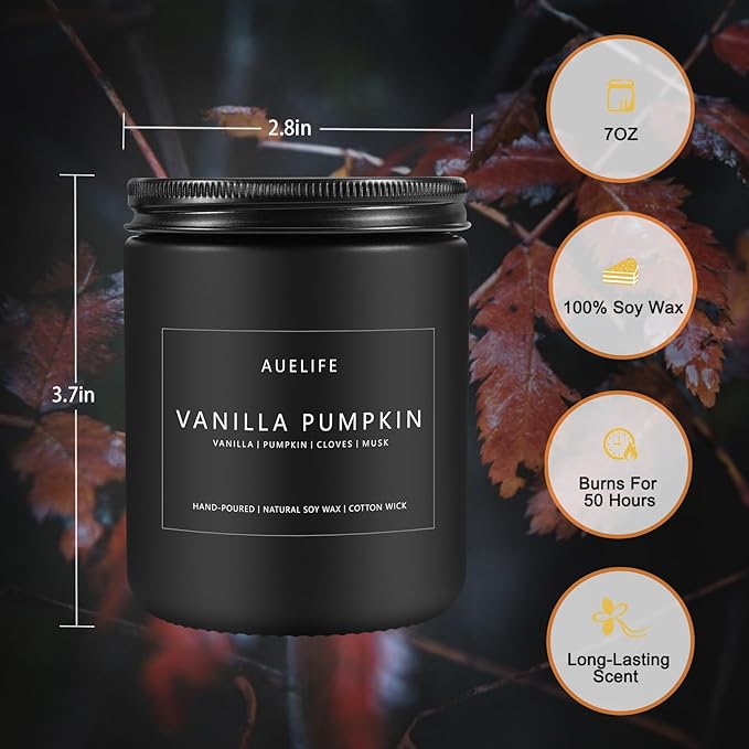 Fall Candle | Vanilla Pumpkin Candle - Scented Candles for Autumn, Fall Aromatherapy Gifts - 7 OZ-Ruum Studio Home