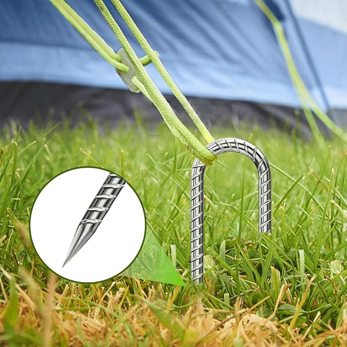 J-Hook-Rebar-Stakes-12 Inch, Ground Stakes Heavy Duty Rebar Stakes for Camping 50pcs Rebar Stakes Rust Proof Coated Metal for Flower Gardens Dog Fence Camping Tents Chicken Coop-Ruum Studio Home