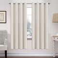 H.VERSAILTEX Room Darkening Curtains for Living Room Light Reducing Thermal Insulated Window Treatment Panels/Drapes Grommet Top 2 Panels (Ivory - 52 x 72 Inches)-Ruum Studio Home