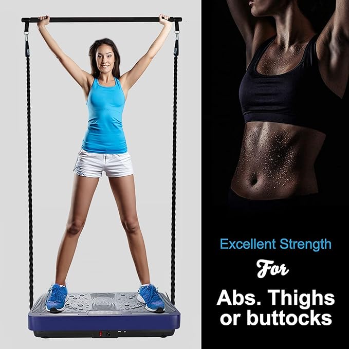 Vibration Plate Exercise Machine - Whole Body Workout Vibration Platform Lymphatic Drainage Machine for Weight Loss Home Fitness with Resistance Bands Remote-Ruum Studio Home