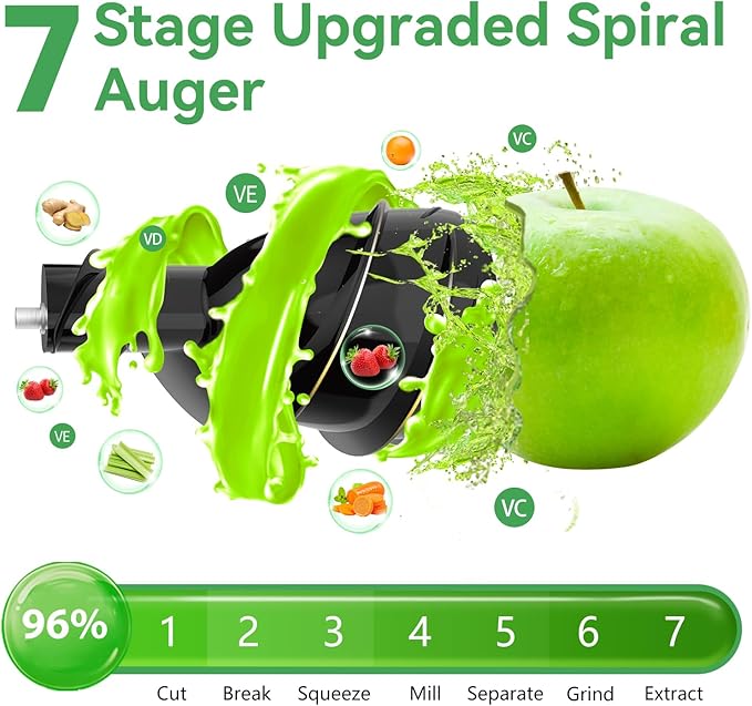 Aeitto Cold Press Juicer with Large Feed Chute, Large Capacity, Juicer Machines for Fruits and Vegetables, Slow Masticating Juicer Self Feeding, Easy to Clean, High Juice Yield-Ruum Studio Home