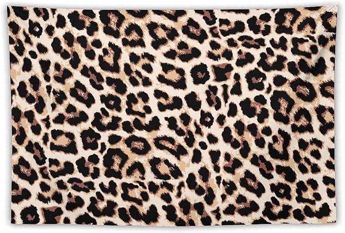 HZOHNAGO Leopard Print Tapestry Rustic Brown Leopard Wild Animal Printed Wall Tapestry Painting Wall Hanging for Bedroom Living Room Dorm 60" W x 40" H-Ruum Studio Home